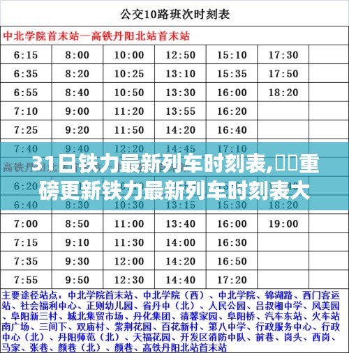 鐵力最新列車時(shí)刻表大全（3月31日最新版），小紅書推薦指南