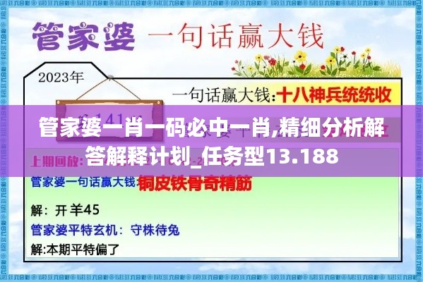 管家婆一肖一碼必中一肖,精細(xì)分析解答解釋計(jì)劃_任務(wù)型13.188