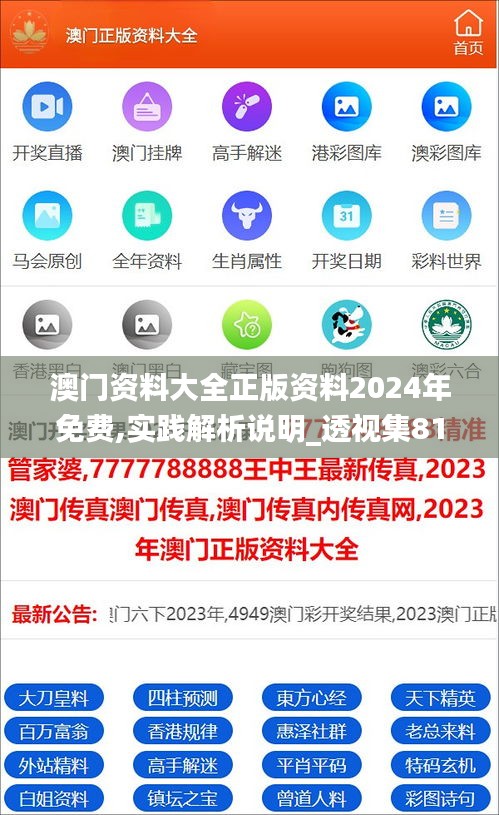 澳門資料大全正版資料2024年免費(fèi),實(shí)踐解析說明_透視集81.976