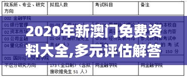 2020年新澳門免費資料大全,多元評估解答解釋計劃_示范版10.03