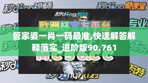 管家婆一肖一碼最準,快速解答解釋落實_進階版90.761