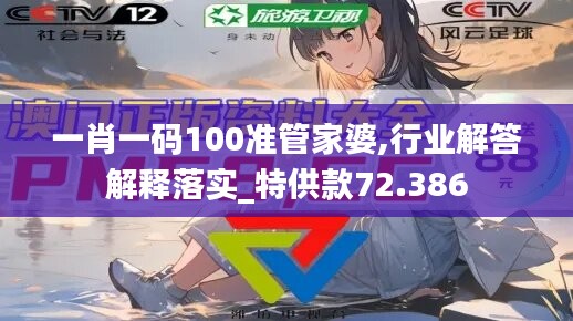 一肖一碼100準管家婆,行業(yè)解答解釋落實_特供款72.386