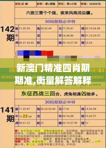 新澳門精準(zhǔn)四肖期期準(zhǔn),衡量解答解釋落實_GM版76.776