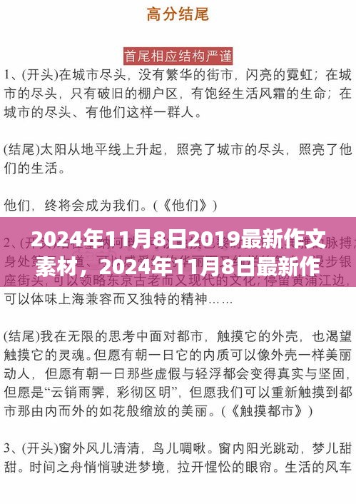 2024年11月8日精選作文素材薈萃，靈感與內(nèi)容的完美融合