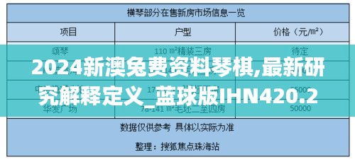 2024新澳兔費資料琴棋,最新研究解釋定義_藍球版IHN420.26