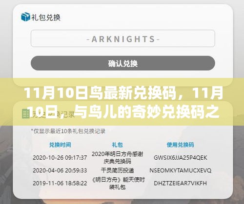 11月10日鳥最新兌換碼，奇妙之旅啟程