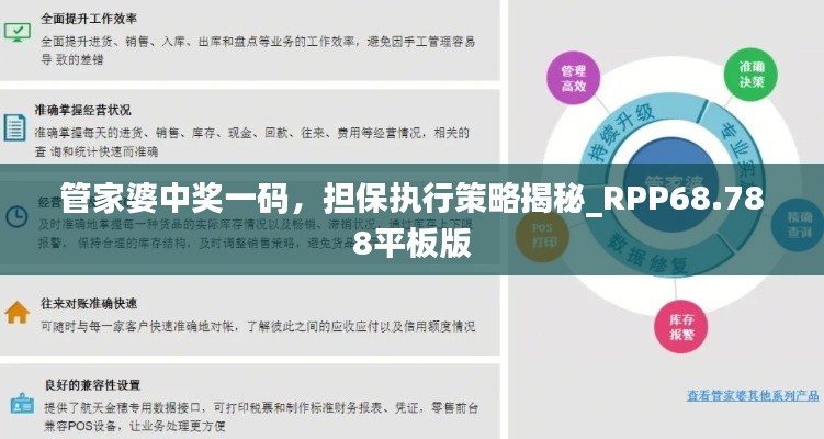 管家婆中獎(jiǎng)一碼，擔(dān)保執(zhí)行策略揭秘_RPP68.788平板版