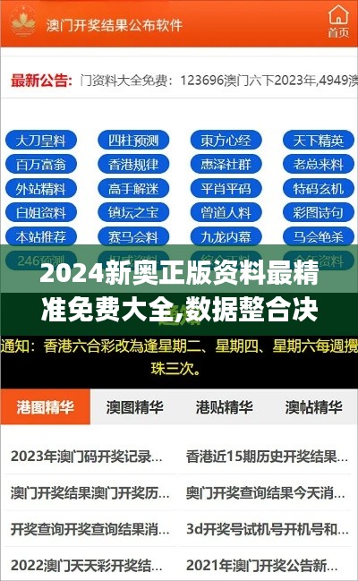 2024新奧正版資料最精準免費大全,數(shù)據(jù)整合決策_GVF76.617進口版