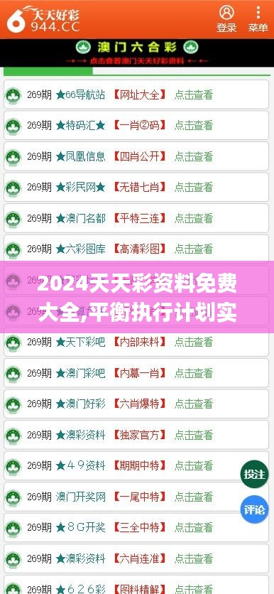 2024天天彩資料免費大全,平衡執(zhí)行計劃實施_DZQ76.368定制版