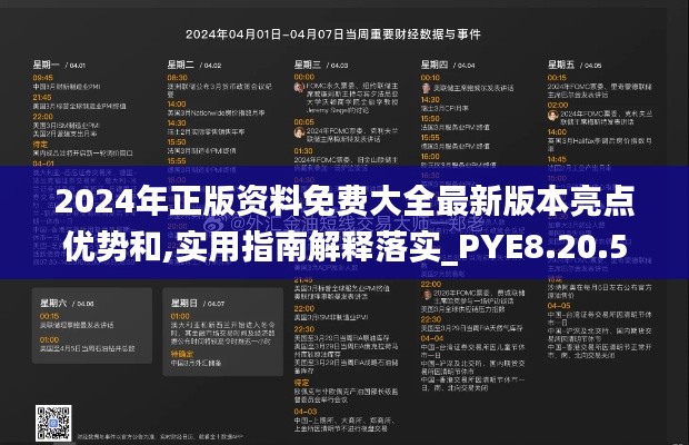 2024年正版資料免費(fèi)大全最新版本亮點(diǎn)優(yōu)勢(shì)和,實(shí)用指南解釋落實(shí)_PYE8.20.59遠(yuǎn)光版