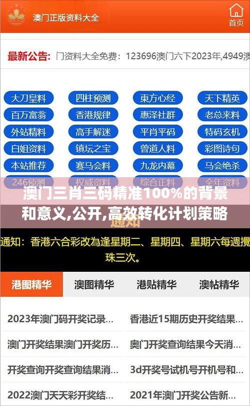 澳門(mén)三肖三碼精準(zhǔn)100%的背景和意義,公開(kāi),高效轉(zhuǎn)化計(jì)劃策略_FCI2.59.72隨機(jī)版