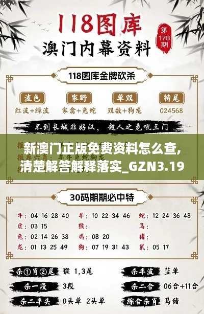 新澳門(mén)正版免費(fèi)資料怎么查,清楚解答解釋落實(shí)_GZN3.19.92零障礙版