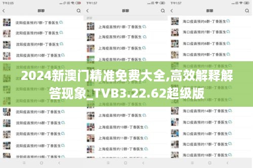 2024新澳門精準(zhǔn)免費(fèi)大全,高效解釋解答現(xiàn)象_TVB3.22.62超級(jí)版
