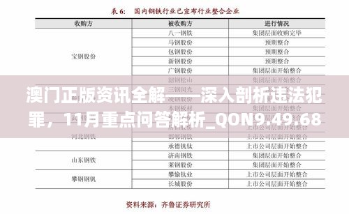 澳門正版資訊全解——深入剖析違法犯罪，11月重點問答解析_QON9.49.68工具版