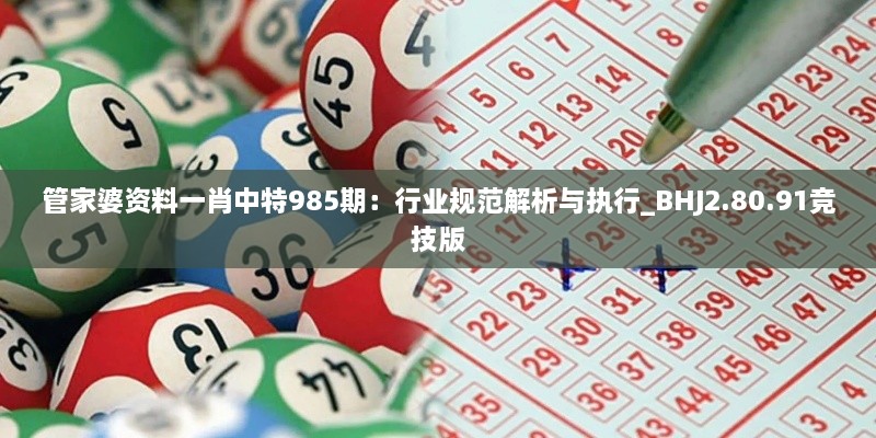 管家婆資料一肖中特985期：行業(yè)規(guī)范解析與執(zhí)行_BHJ2.80.91競技版