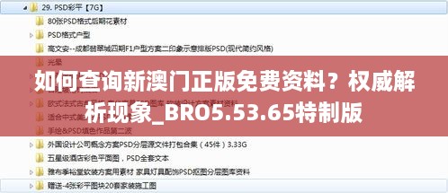 如何查詢(xún)新澳門(mén)正版免費(fèi)資料？權(quán)威解析現(xiàn)象_BRO5.53.65特制版