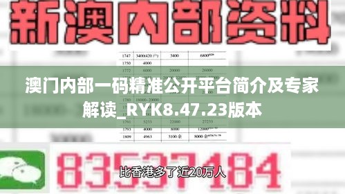 澳門內(nèi)部一碼精準(zhǔn)公開(kāi)平臺(tái)簡(jiǎn)介及專家解讀_RYK8.47.23版本
