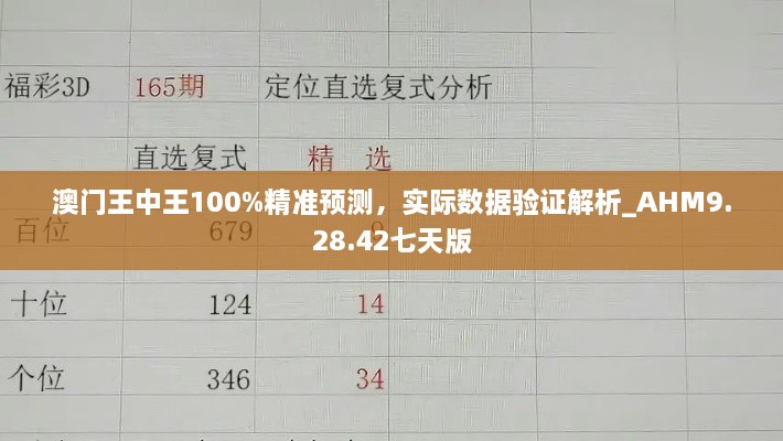 澳門王中王100%精準(zhǔn)預(yù)測(cè)，實(shí)際數(shù)據(jù)驗(yàn)證解析_AHM9.28.42七天版