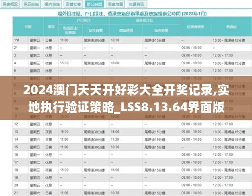 2024澳門天天開好彩大全開獎(jiǎng)記錄,實(shí)地執(zhí)行驗(yàn)證策略_LSS8.13.64界面版