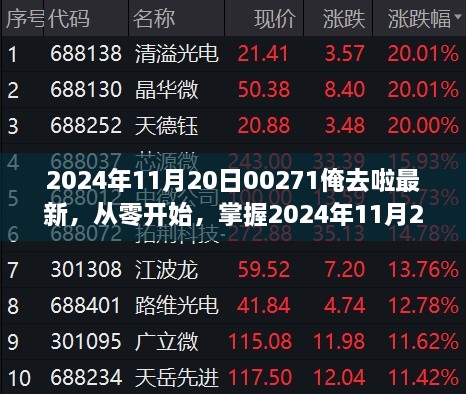從零開始，掌握最新任務(wù)全攻略，迎接2024年11月20日00271俺去啦挑戰(zhàn)