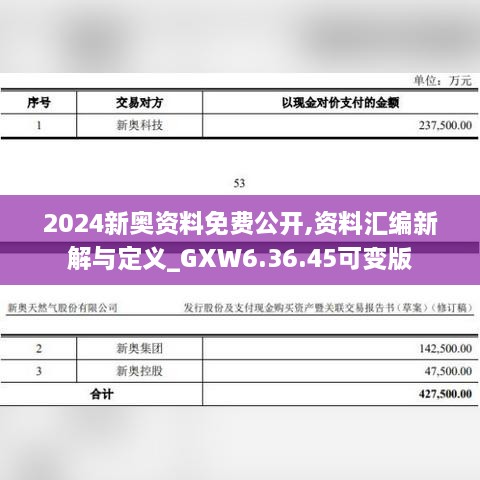 2024新奧資料免費(fèi)公開,資料匯編新解與定義_GXW6.36.45可變版