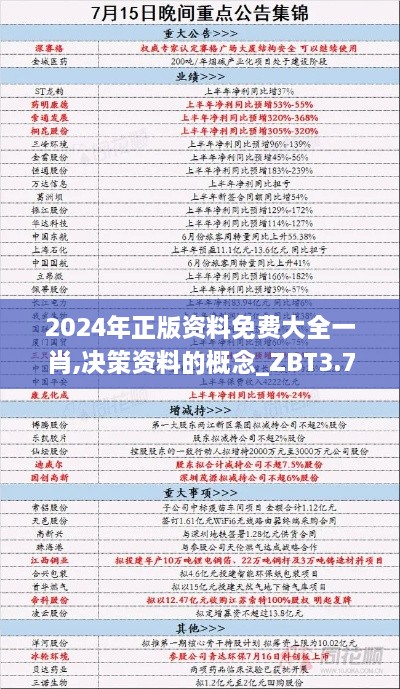 2024年正版資料免費(fèi)大全一肖,決策資料的概念_ZBT3.78.44超凡版