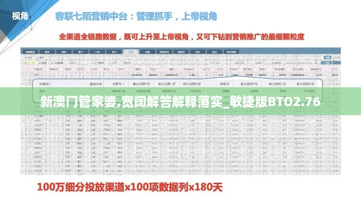 新澳門管家婆,寬闊解答解釋落實_敏捷版BTO2.76