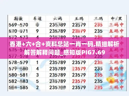 香港+六+合+資料總站一肖一碼,精細解析解答解釋問題_感知版PIG7.69