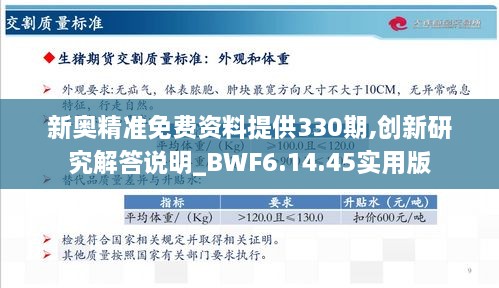 新奧精準免費資料提供330期,創(chuàng)新研究解答說明_BWF6.14.45實用版