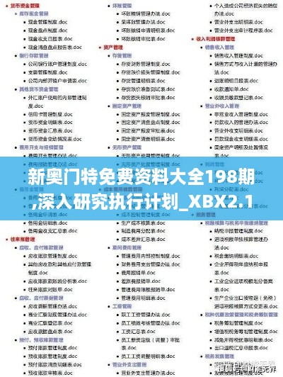 新奧門特免費(fèi)資料大全198期,深入研究執(zhí)行計(jì)劃_XBX2.19