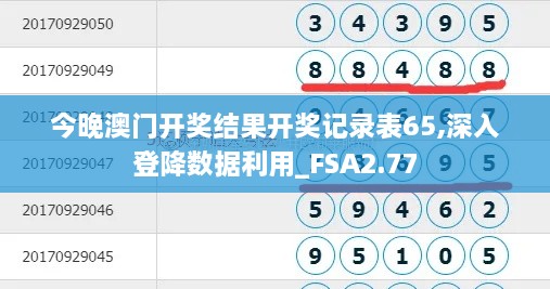今晚澳門開獎結(jié)果開獎記錄表65,深入登降數(shù)據(jù)利用_FSA2.77