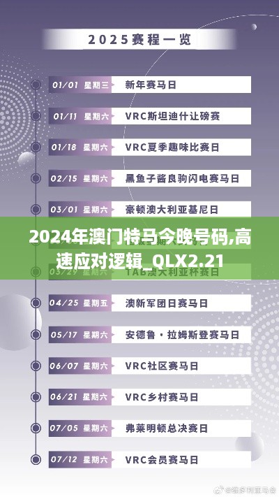 2024年澳門特馬今晚號碼,高速應(yīng)對邏輯_QLX2.21