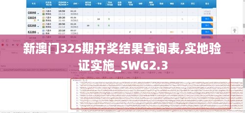 新澳門325期開獎結(jié)果查詢表,實地驗證實施_SWG2.3