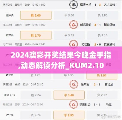 2024澳彩開獎結(jié)果今晚金手指,動態(tài)解讀分析_KUM2.10