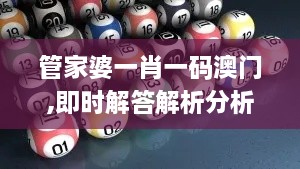 管家婆一肖一碼澳門,即時(shí)解答解析分析_管理版CZX2.7