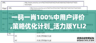 一碼一肖100%中用戶評價,策略優(yōu)化計劃_活力版YLI2.83