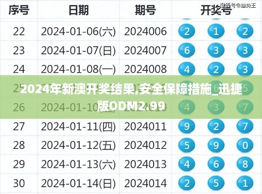 2024年新澳開(kāi)獎(jiǎng)結(jié)果,安全保障措施_迅捷版ODM2.99