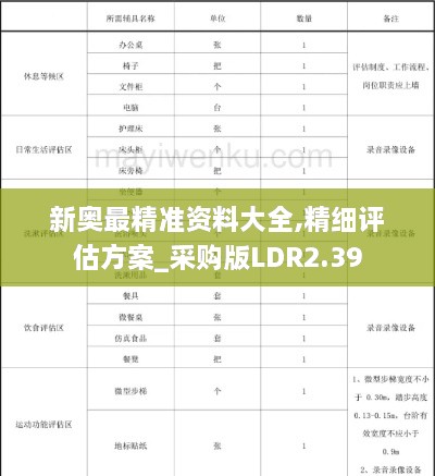新奧最精準資料大全,精細評估方案_采購版LDR2.39