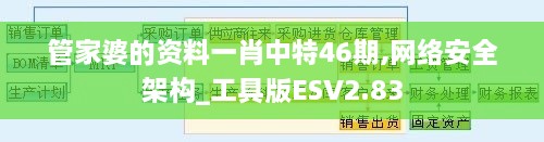 管家婆的資料一肖中特46期,網(wǎng)絡(luò)安全架構(gòu)_工具版ESV2.83