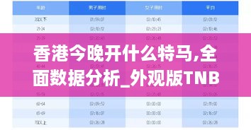 香港今晚開什么特馬,全面數(shù)據(jù)分析_外觀版TNB2.9