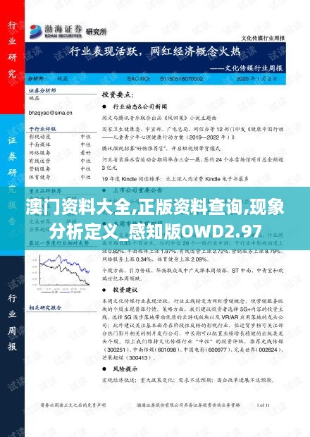 澳門資料大全,正版資料查詢,現(xiàn)象分析定義_感知版OWD2.97