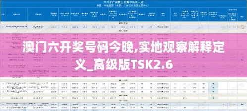 澳門六開獎號碼今晚,實地觀察解釋定義_高級版TSK2.6