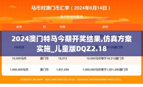 2024澳門(mén)特馬今期開(kāi)獎(jiǎng)結(jié)果,仿真方案實(shí)施_兒童版DQZ2.18