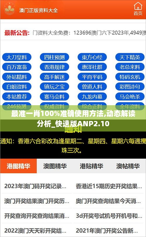 最準(zhǔn)一肖100%準(zhǔn)確使用方法,動(dòng)態(tài)解讀分析_快速版ANP2.10