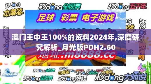 澳門王中王100%的資料2024年,深度研究解析_月光版PDH2.60