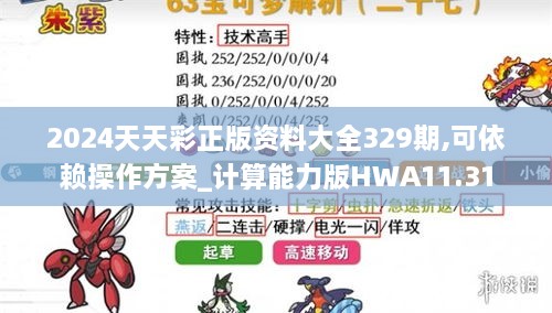 2024天天彩正版資料大全329期,可依賴操作方案_計算能力版HWA11.31