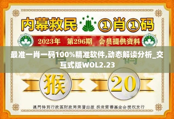 最準(zhǔn)一肖一碼100%精準(zhǔn)軟件,動(dòng)態(tài)解讀分析_交互式版WOL2.23