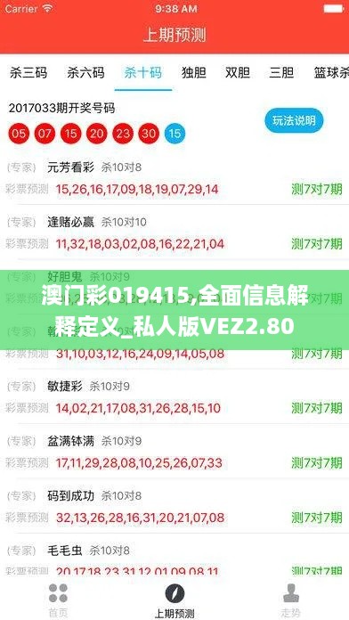 澳門彩019415,全面信息解釋定義_私人版VEZ2.80