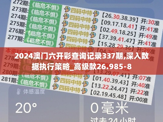 2024澳門六開彩查詢記錄337期,深入數(shù)據(jù)執(zhí)行策略_高級款26.985-8