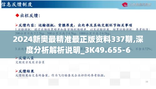 2O24新奧最精準(zhǔn)最正版資料337期,深度分析解析說明_3K49.655-6